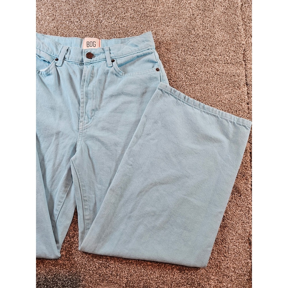 BDG Urban Outfitters High & Wide Leg Jeans Light Blue Wash Denim Size 27 - Picture 11 of 16